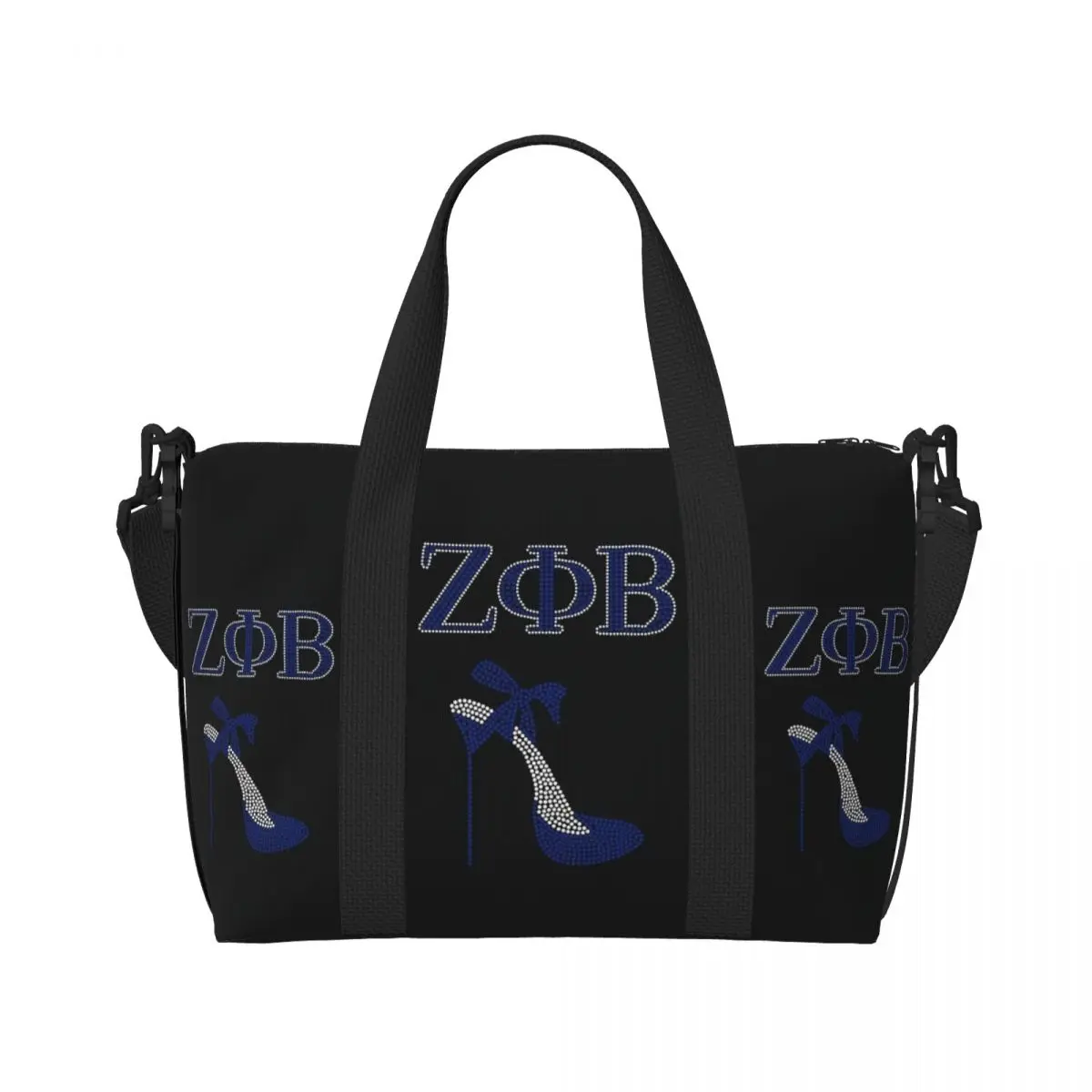 Custom Zeta Phi Beta Sorority Grocery Tote Shopping Bag Women Large Capacity Greek Letter 1920 Gym Beach Travel Bags