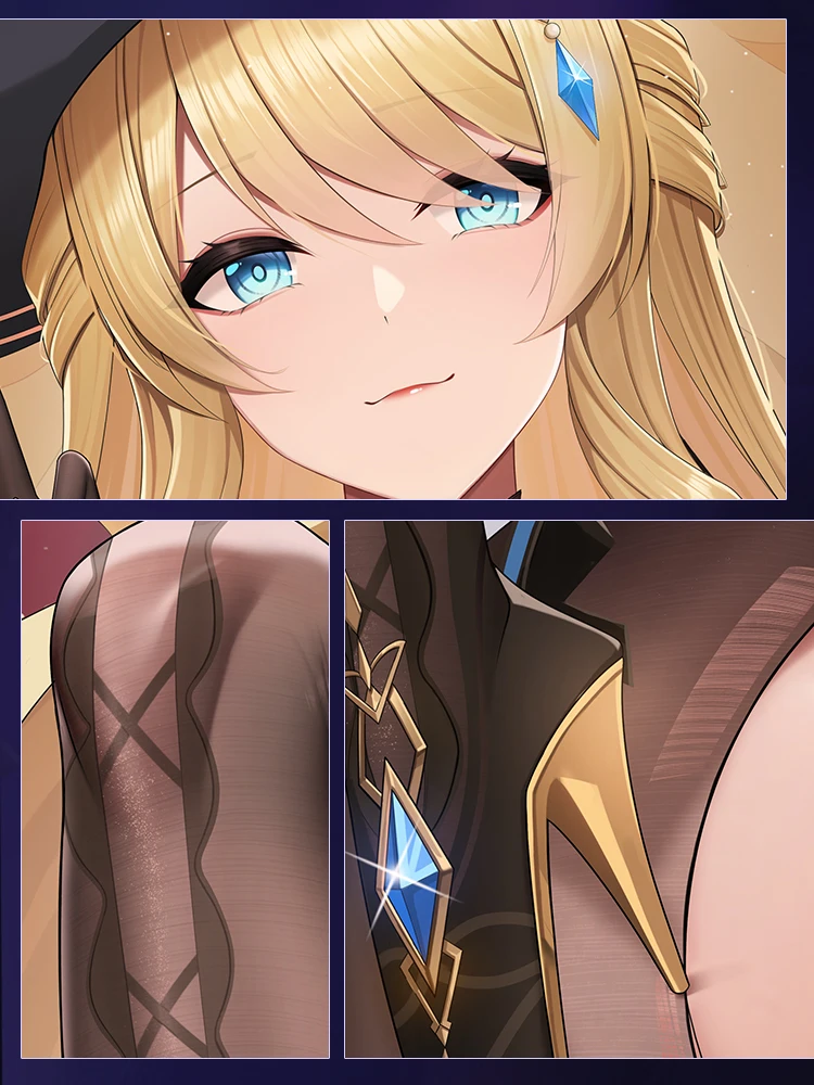 أنيمي لعبة Clorinde Genshin تأثير تأثيري أوتاكو Dakimakura هينغ الجسم كيس وسادة مقعد طويل غطاء هدية عيد الميلاد