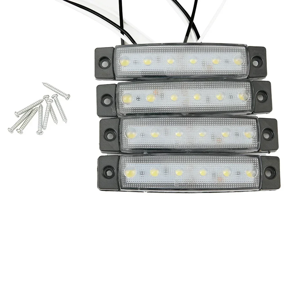 White Bar lights 12 Volt Set Superior illumination Trailers Trucks 4pcs Buses Cool LED Large Marine Grade Parts