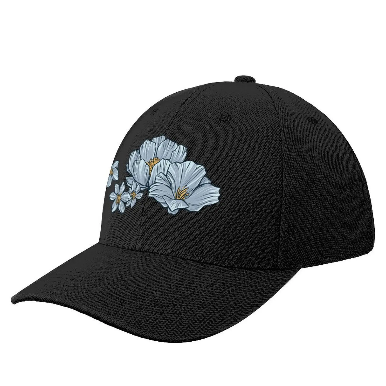 

Blue Flower Petal Pattern Baseball Cap Icon Hip Hop fishing hat Mens Tennis Women's