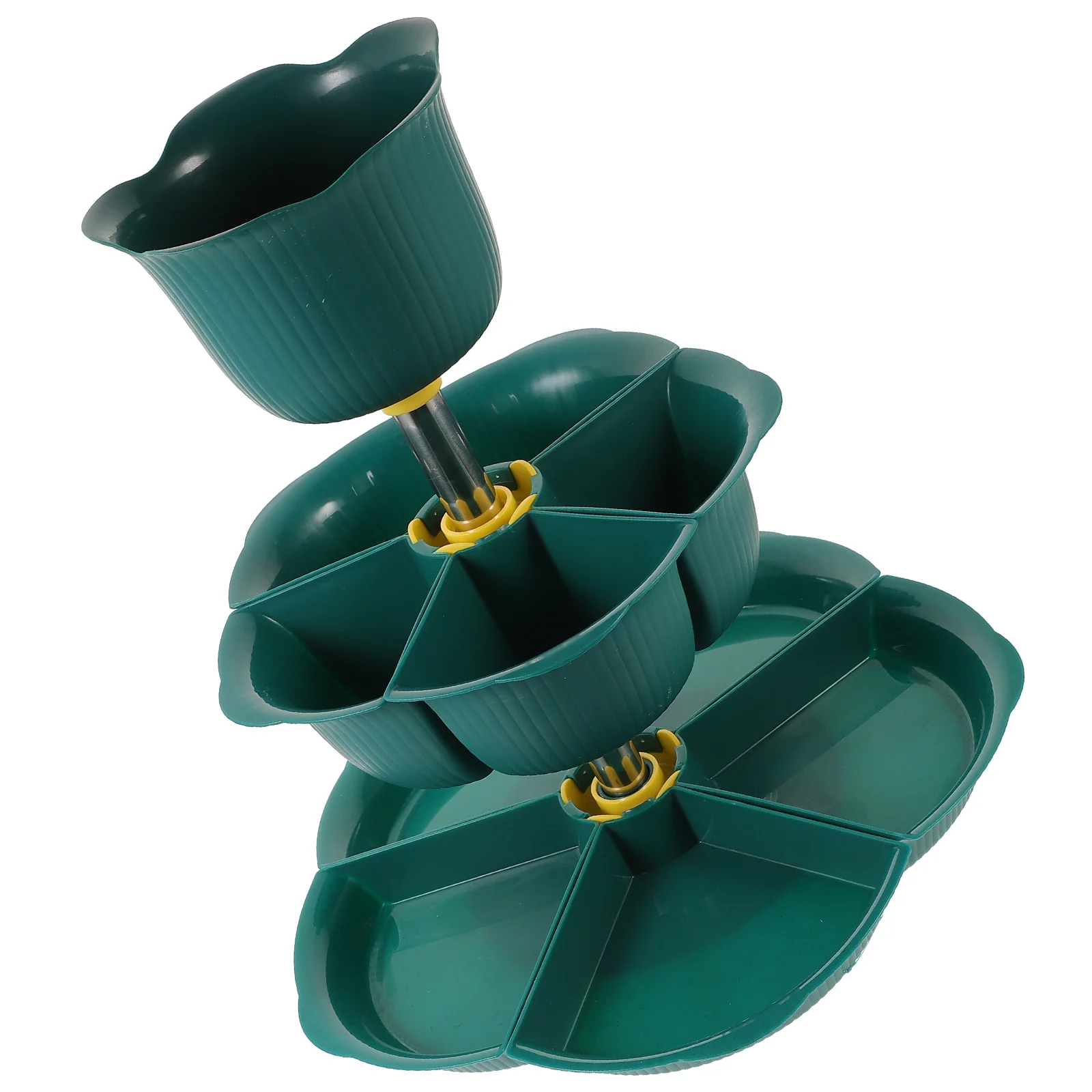 

Creative Snack Holder Transparent Serving Tray for Parties Wedding Coffee Table Use Separated Layers Dry Fruit Dish Plastic