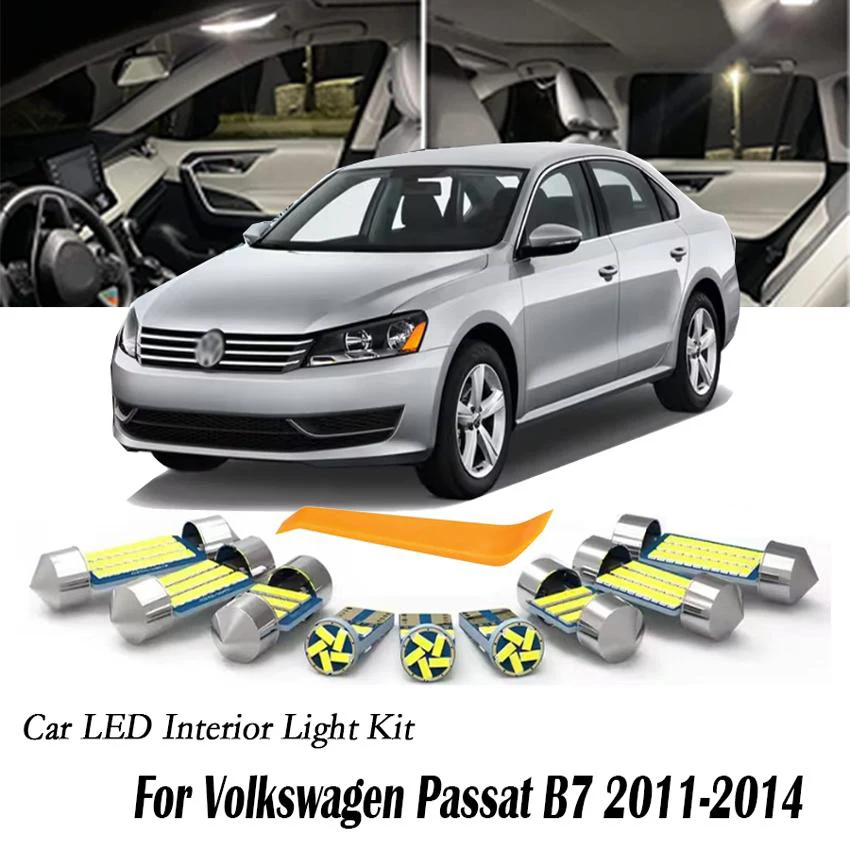 5/10/18Pcs For Volkswagen VW Passat B7 Sedan Variant 2010 2011 2012 2013 2014 LED Interior Map Light Car Accessories Indoor Bulb