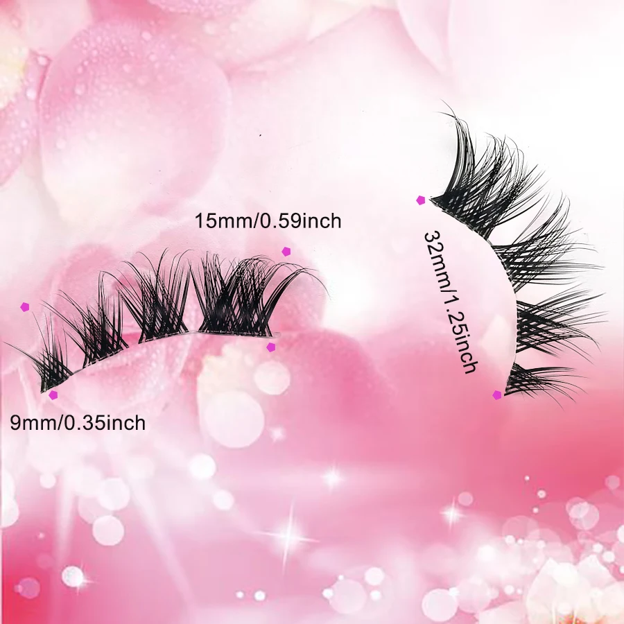 Pestañas postizas de apariencia natural, correa transparente, pestañas finas, juego de 14 pares, llenas de vitalidad en el final, puede mejorar el efecto ocular