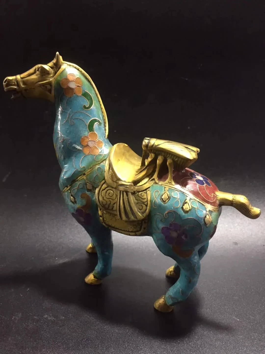 Pure Brass Carving Zodiac Animal Horse Statue Cloisonne Fine Horse Home Decoration Wealth Success Gift