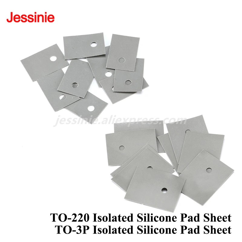 

100pcs/5pcs TO-220 TO-3P Isolated Silicone Pad Sheet Strip Heat Sink Shim 25mmx20mm 19MMx14MM