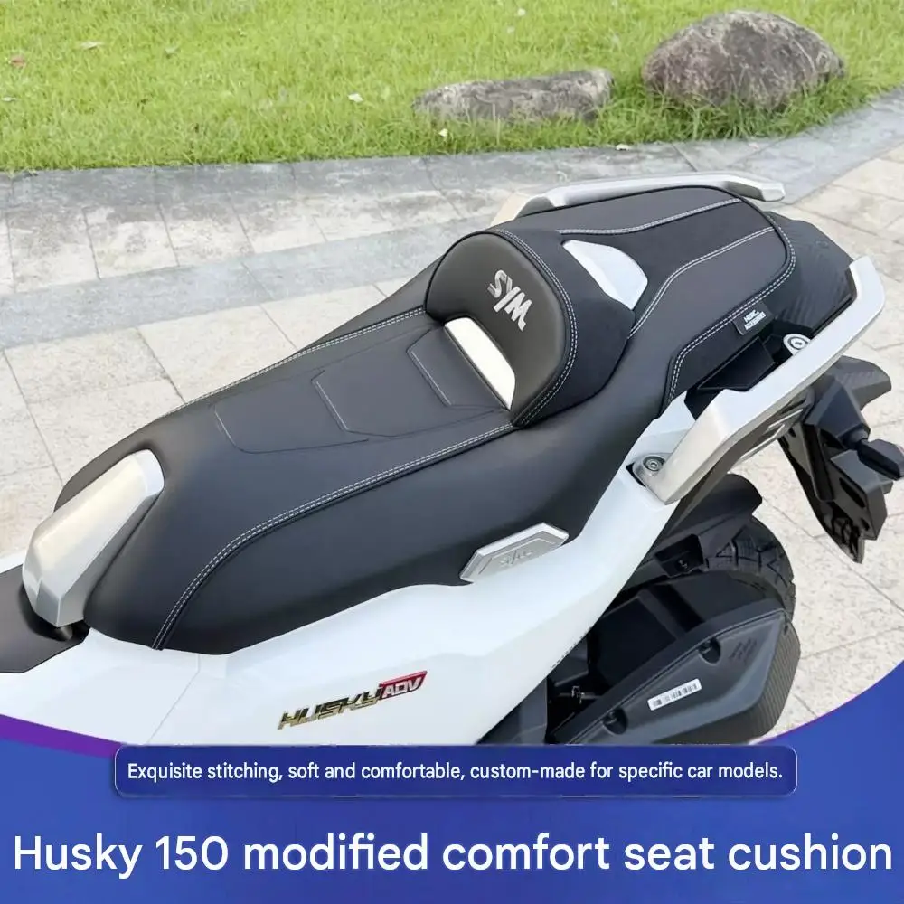 Modified Bench-Style Seat Assembly for SYM Husky 150 / ADV150 – Comfortable Cushion with Soft Lumbar Support & Lowered Profile