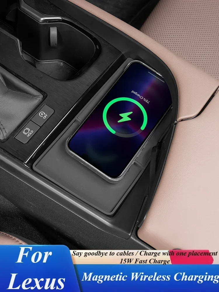 For Lexus ES200 ES260 ES300h 15W Car Wireless Charger Mobile Phone Charging Holder Interior Car Phone Charging Motification