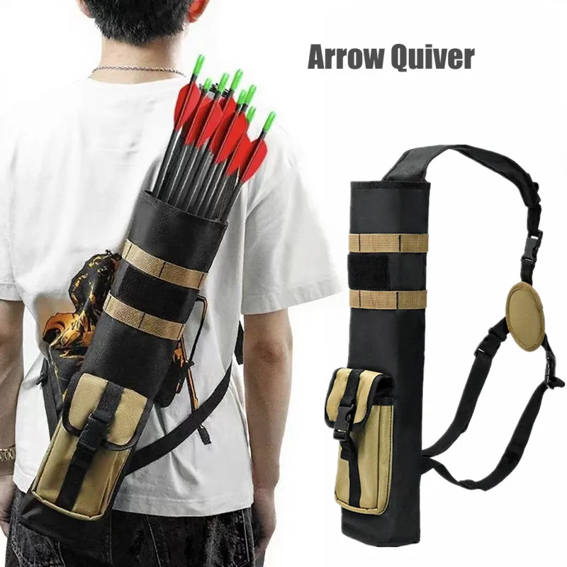 

Archery Lightweight Back Arrow Quiver Hip Arrows Storage Bag Holder with Molle System Pocket Hanged for Hunting Shooting Target