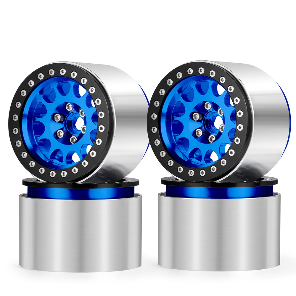 AXSPEED 4PCS Aluminum Alloy 2.2 Beadlock Wheel Rims Hubs 45mm Width for 1/10 RC Crawler Axial SCX10 Wraith D90 TRX4 TRX6 Parts