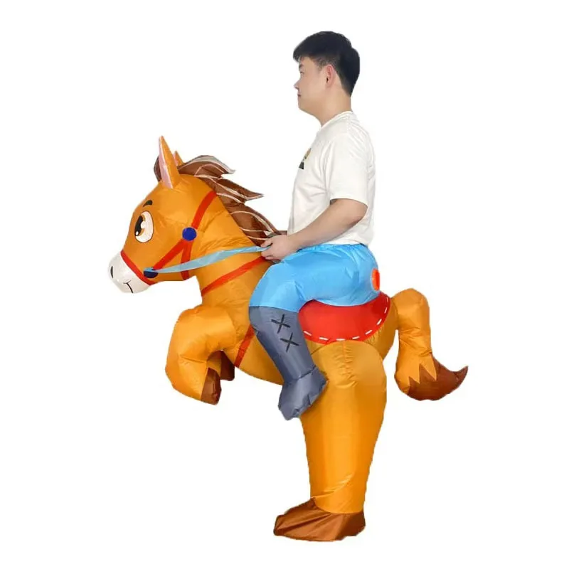 

Riding Horse Doll Costume Halloween Festival Costume Animal Mount Walking Jazz Horse Inflatable Suit for Party Stage Performance