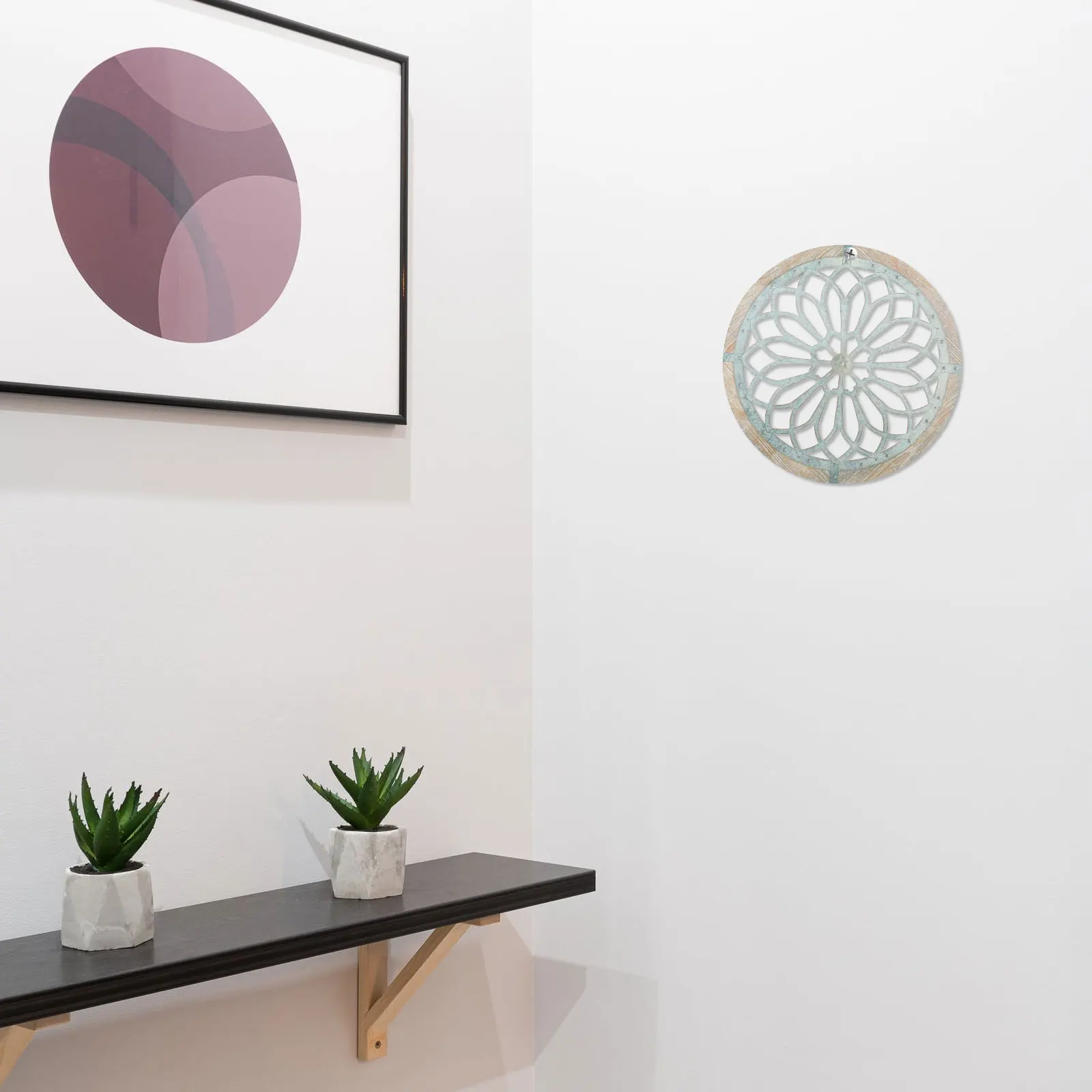 

Acrylic Wall Art Decoration Round Pendant Unique Pattern for Home Balcony Bedroom Vintage Decorative Disc nament