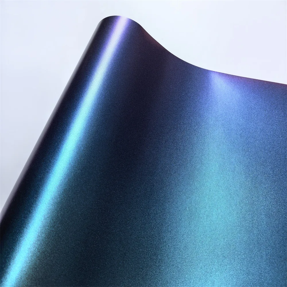 Matte Car Purple Blue Pearl Chameleon Vinyl Sparkle Diamond Vinyl Wrap Film Car Sticker Motorcycle Decal