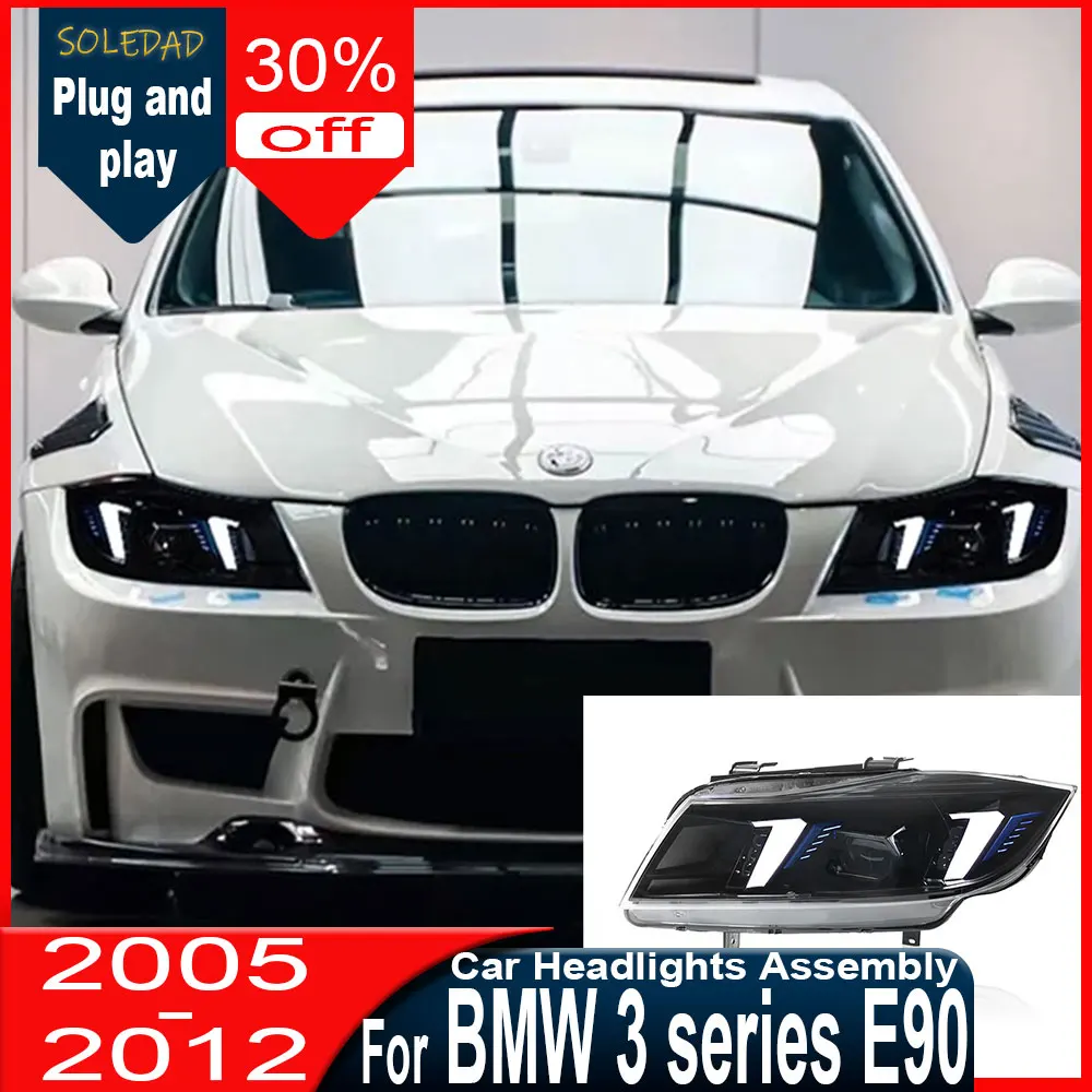 For BMW E90 3 series 2005 2006 2007 2008 2009 2010 2011 2012 LED Headlights Head Lamp Styling DRL Projector Lens Car Headlight