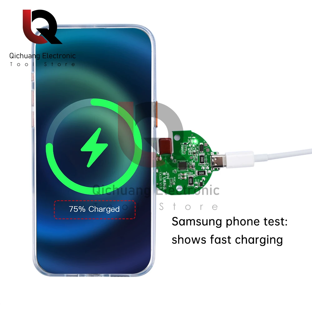 15W Wireless Charging Module For Mobile Phone Car Magnetic Wireless Charger Transmission Circuit Board 5V/9V/12V High Power