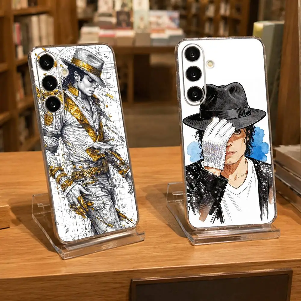 

King of pop Michael Jackson Clear Hard Phone Case For Samsung A71, A70, A52, A51, A40, A30,Transparent Cover
