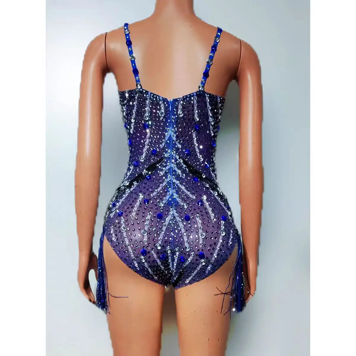 Seksowny kombinezon z frędzlami w kształcie pełnego diamentu Klub nocny DJ Bar Kobieta piosenkarka Zespół taneczny Odzież na występy Impreza tematyczna