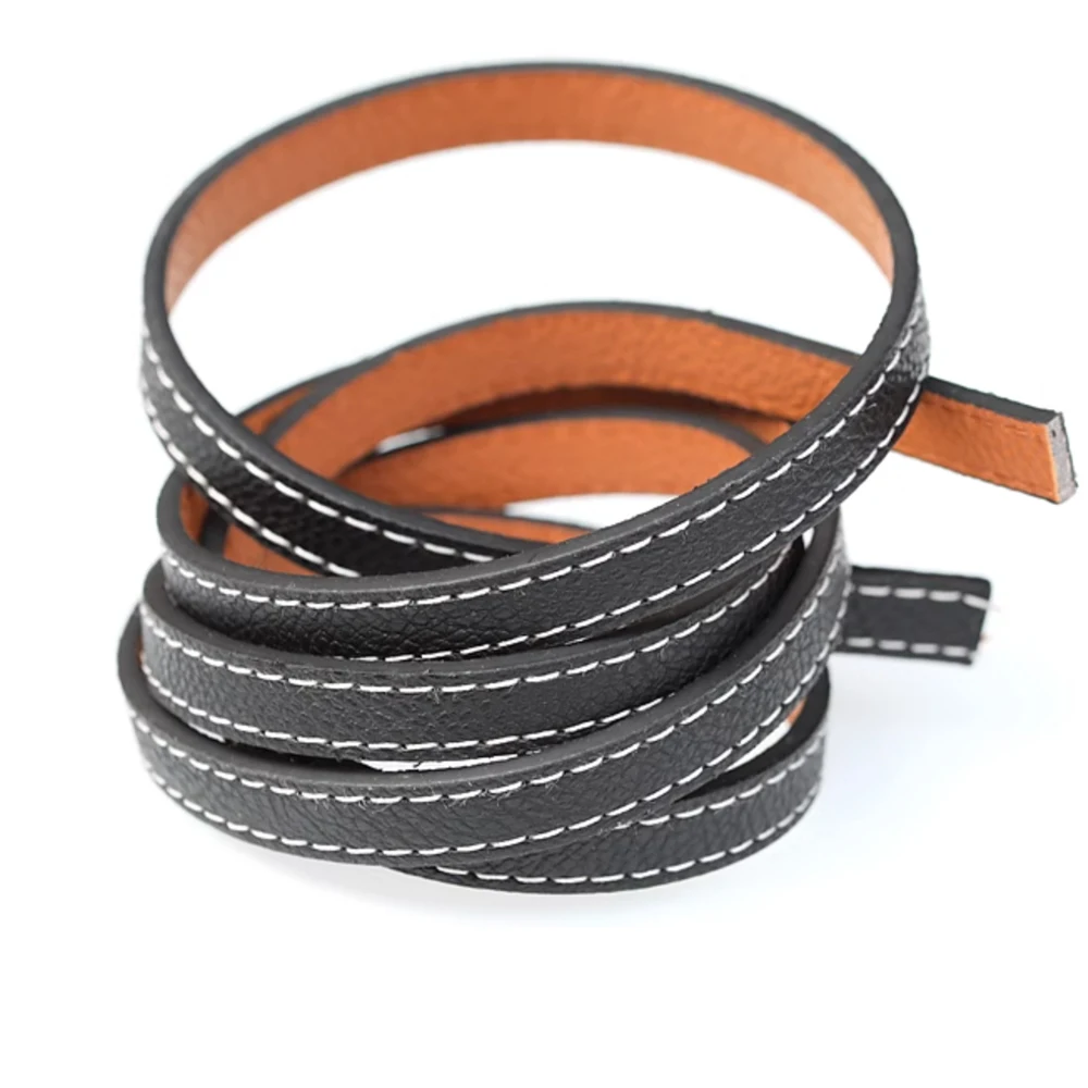 REGELIN 10-18mm Braided PU Leather Strap Findings Flat Leather Cord String Rope DIY Necklace Luggage Bracelet Making