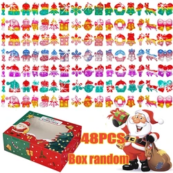 Christmas 48PCS for Kids Mini Pop Fidget Keychain Bulk Bubble Relieve Stress Fidget Toys Stocking Stuffers Party Favors Xmas