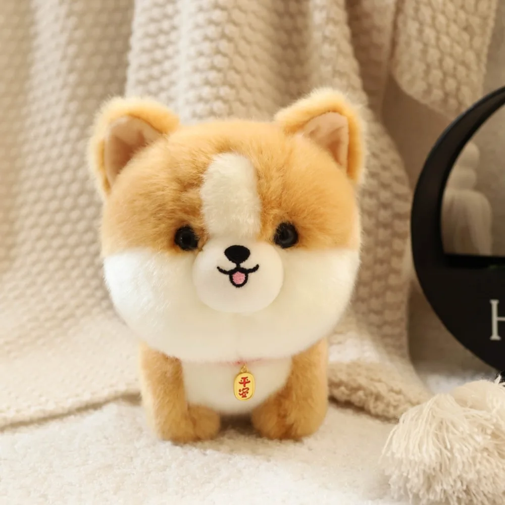 Pelúcia adorable peludo corgi cão boneca de pelúcia shiba inu fofo cão brinquedo de pelúcia dos desenhos animados animal fofo filhote de cachorro macio boneca presente da menina