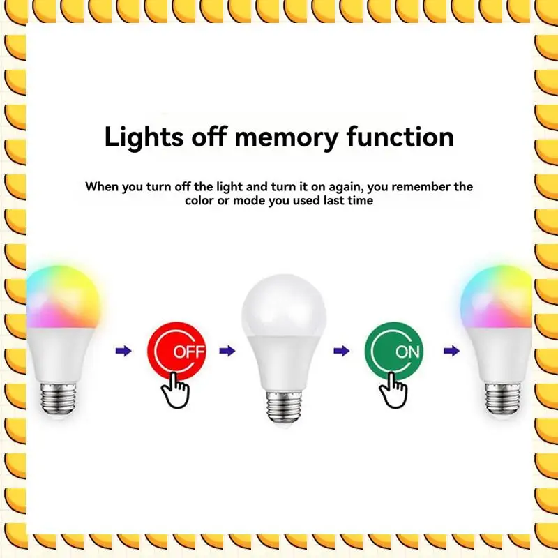 

BAAU Led Colorful Light Bulb E27 Screw Bulb Lamp Dimming Remote Control With Memory Atmosphere Bulb
