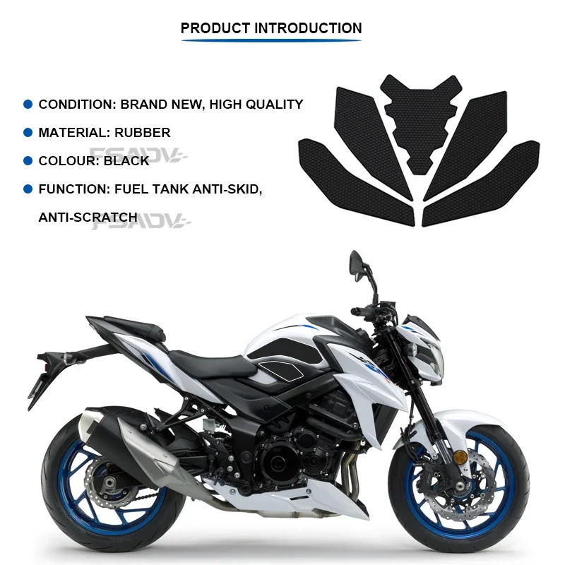 Non-slip Side Fuel Tank Stickers Waterproof Pad Rubber Sticker For Suzuki GSXS750 GSX-S750 Z GSX-S 750 2017-2021 2018 2019 2020