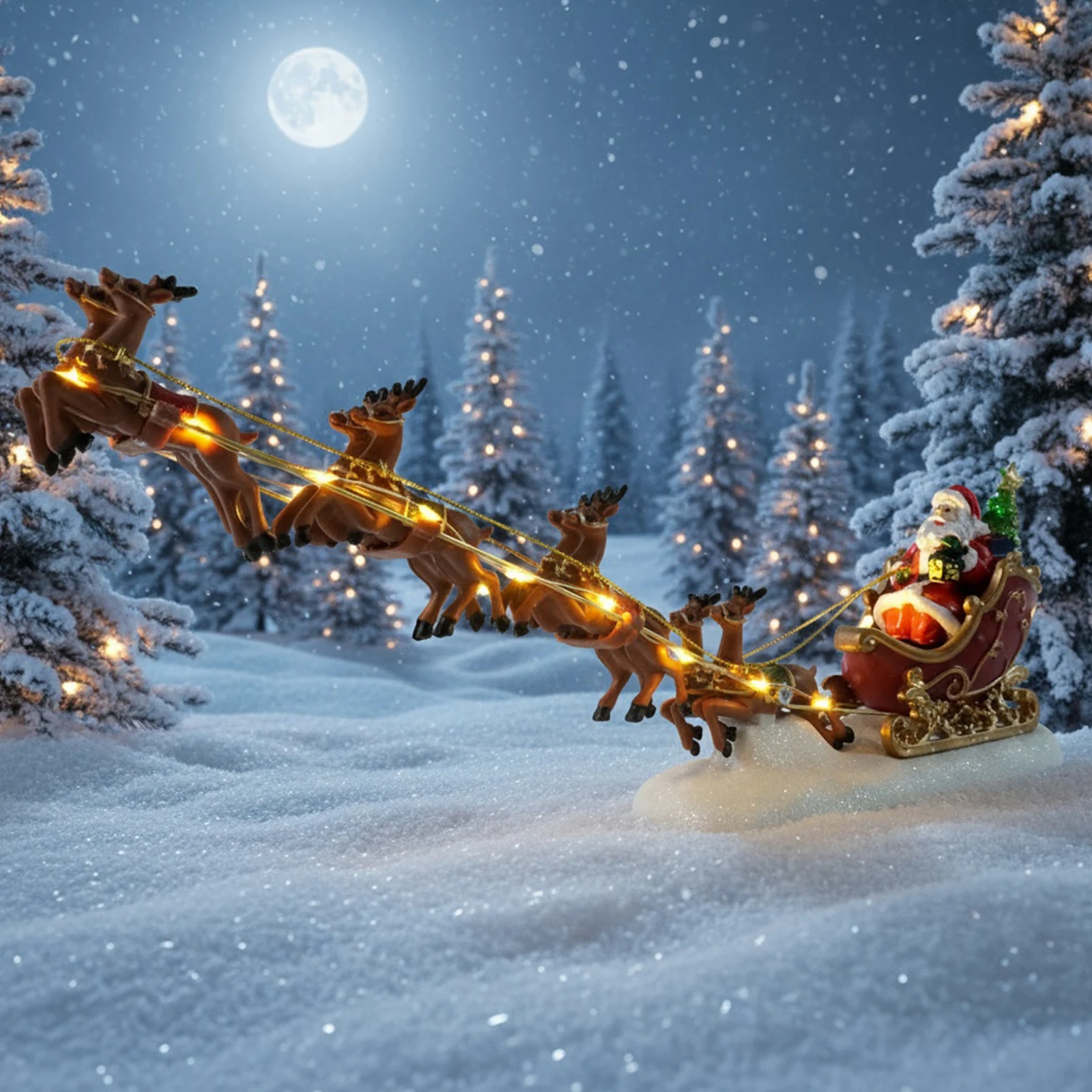 عيد الميلاد سانتا كلوز مزلقة و الرنة تمثال مصباح ليد حتى سانتا مزلقة زخرفة عيد الميلاد المنزل منضدية الديكور هدية #1