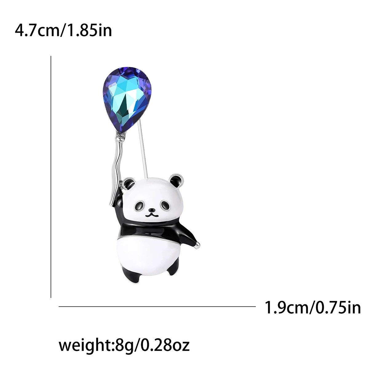 Cute Panda Brooches Pins for Women Enamel Holding Balloon Animal Party Casual Pins Gifts view 3