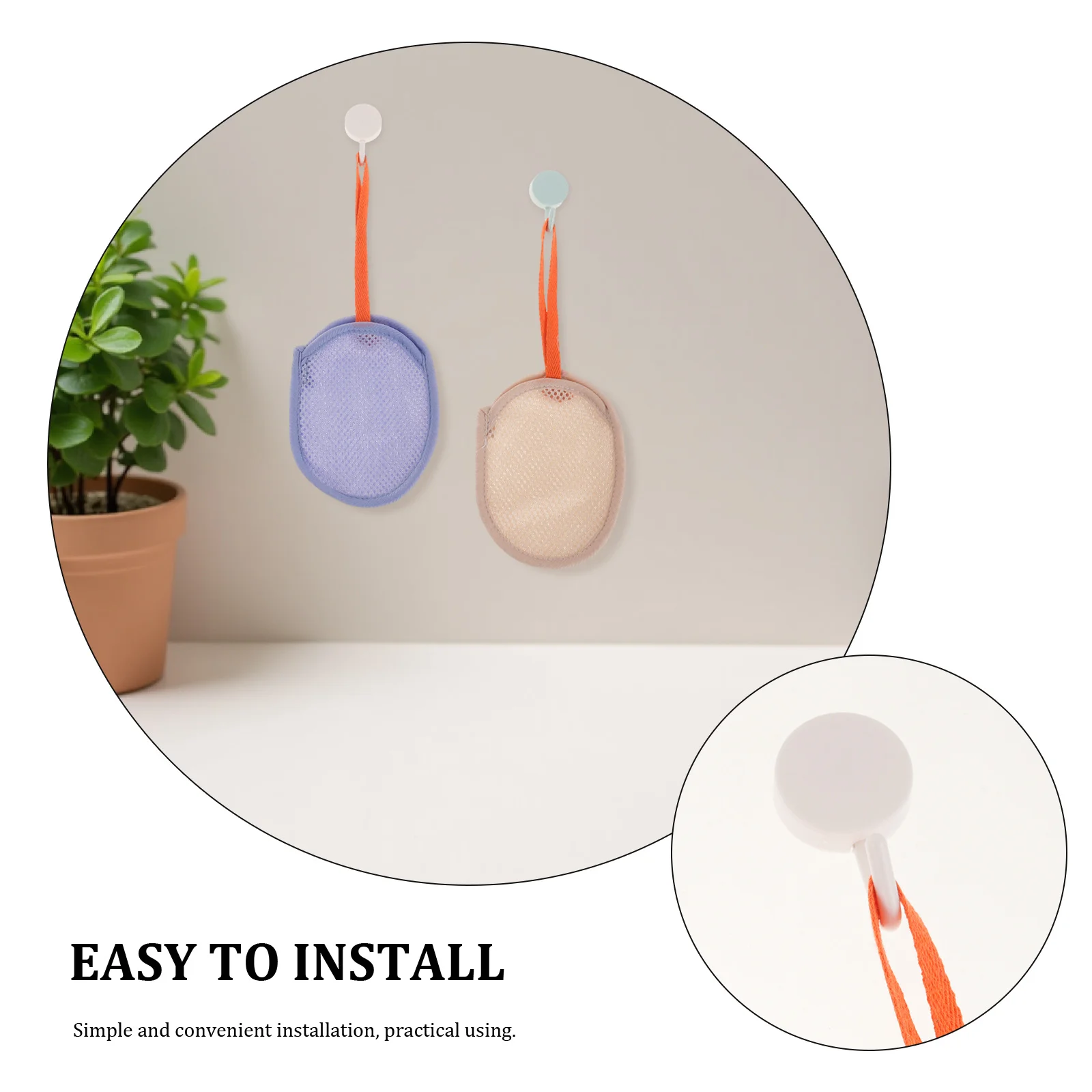 6 قطع من أكياس الصابون الشبكية للاستحمام وحقيبة ربط للتقشير مع رباط سريع الجفاف وصابون السفر - حمام رغوي #4