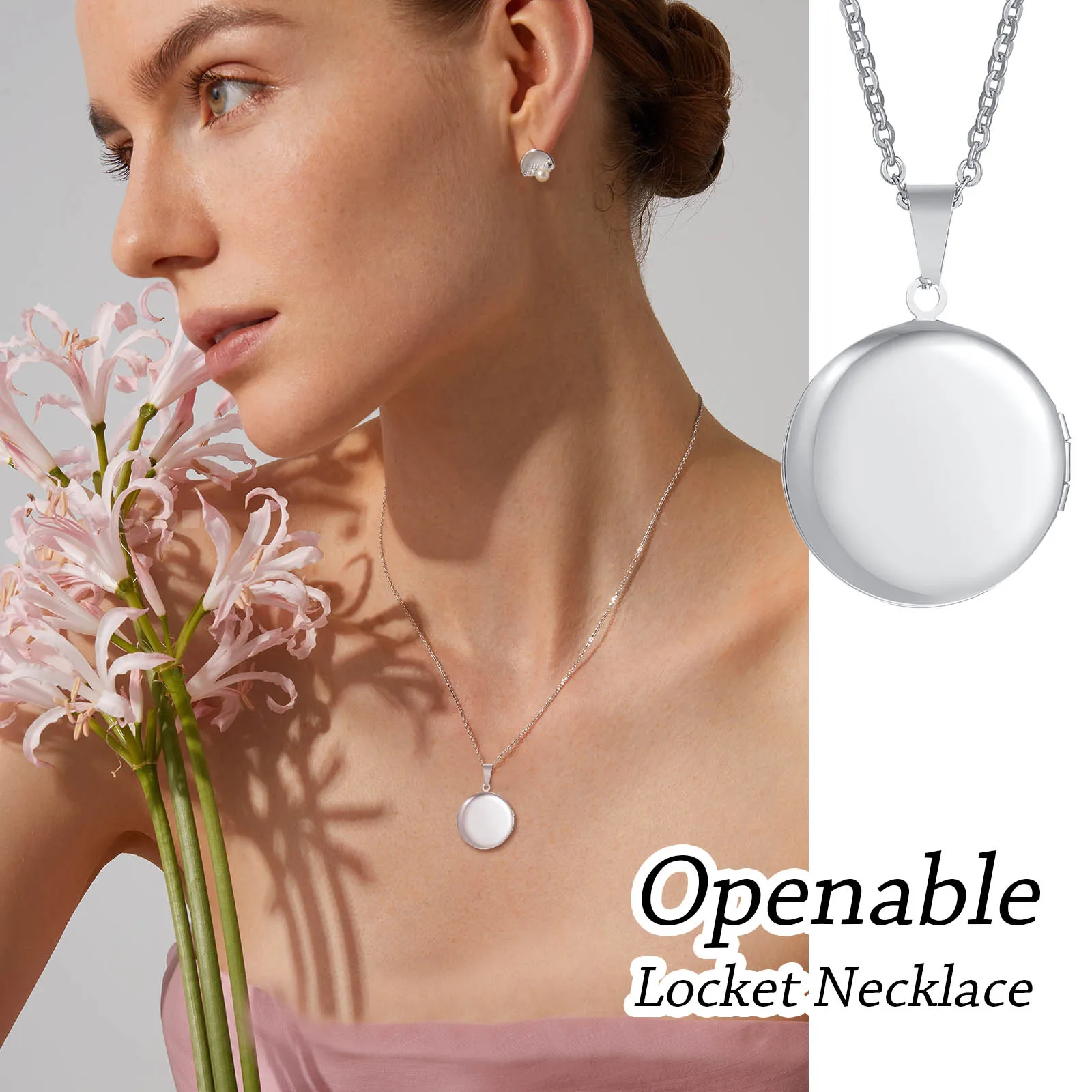 無料彫刻イニシャルハートロケットペンダント女性女の子用、ステンレス鋼26文字A-Zネックレス、カスタムジュエリーギフト