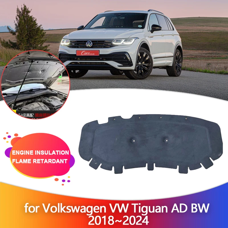 

Car Engine Insulation for Volkswagen VW Tiguan AD BW 2018~2024 2019 2020 Hood Heat Sound Cotton Soundproof Cover Part Accessorie