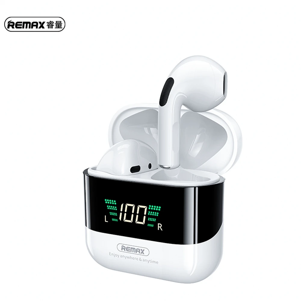 TWS-10 Remax Plus dynamiczne Mini metalowe słuchawki Bluetooth z cyfrowym wyświetlaczem w słuchawkach Stereo Fidelity muzyka bezprzewodowa