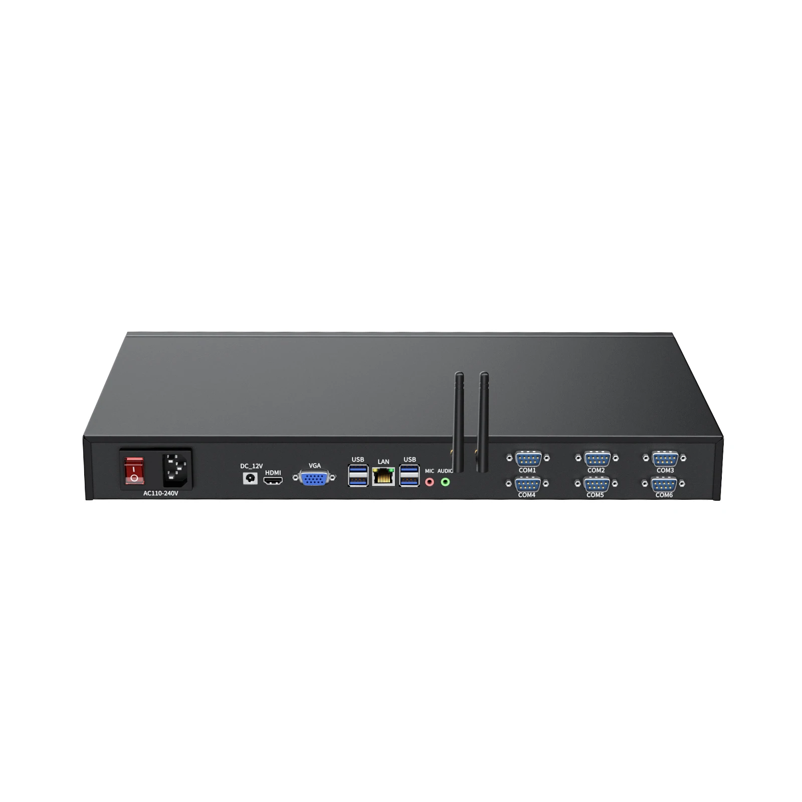 IKuaiOS-1U Rackmount IPC N100 CPU, 6 COM, RS232, RS485 para automação de controle industrial, IoT, Win10, 11, Ubuntu, 1264-TI4