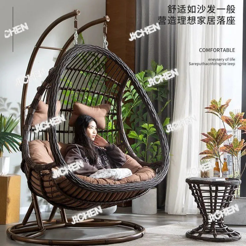 

ZQ Hammock Rattan Chair Balcony Cradle Chair Hammock Lazy Swing Indoor Household Double Hanging Rocking Three-piece