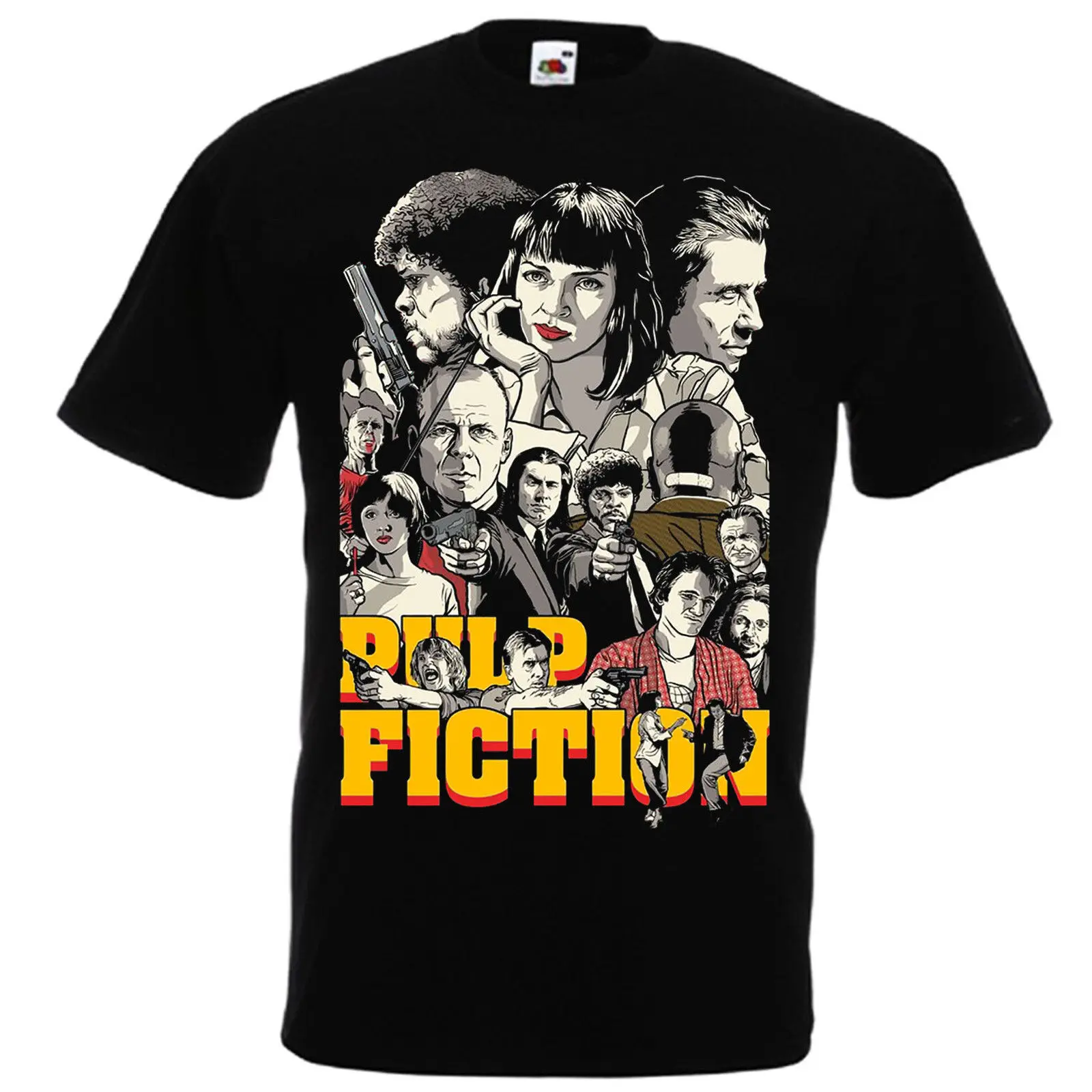 Pulp Fiction Black T shirt Quentin Tarantino '94 John Travolta Samuel L Jackson