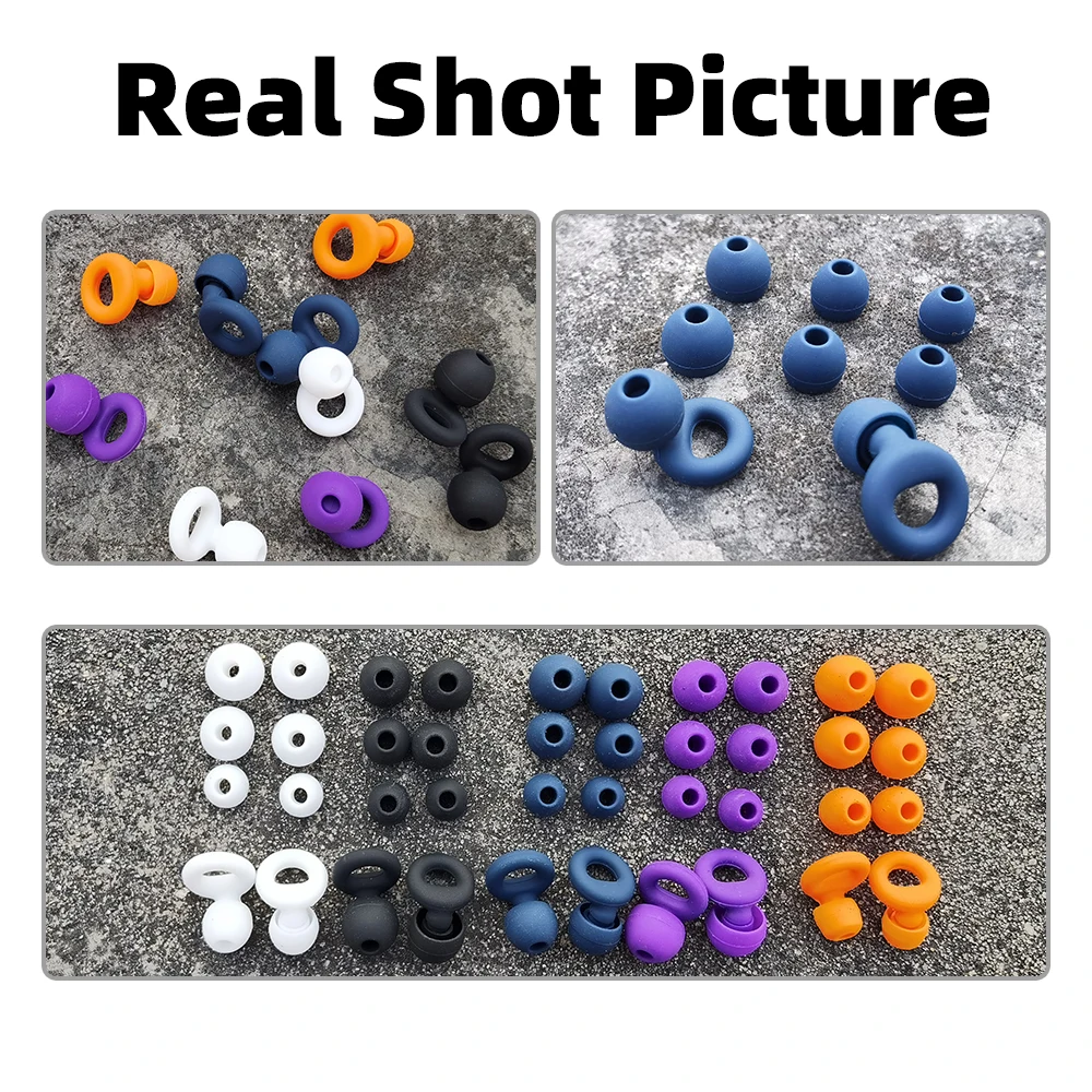 Super Soft Silicone Ear Plugs for Sleep,Swim, Work– Reusable  Hearing Protection for Noise Reduction 8 Ear Tips in XS/S/M/L