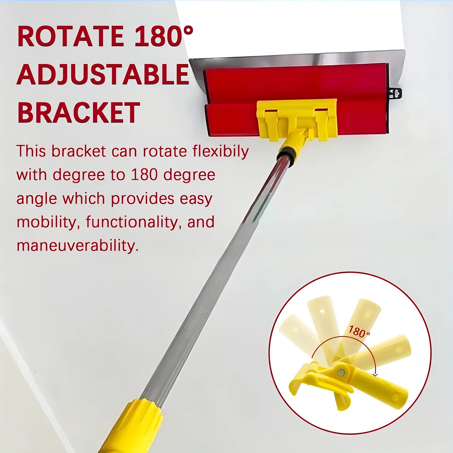 Large Putty Knife Scraper Tool with Adjustable Extension and Angle Bracket, Skimming Blade for Concrete Finish, Wallboard, Gypsu