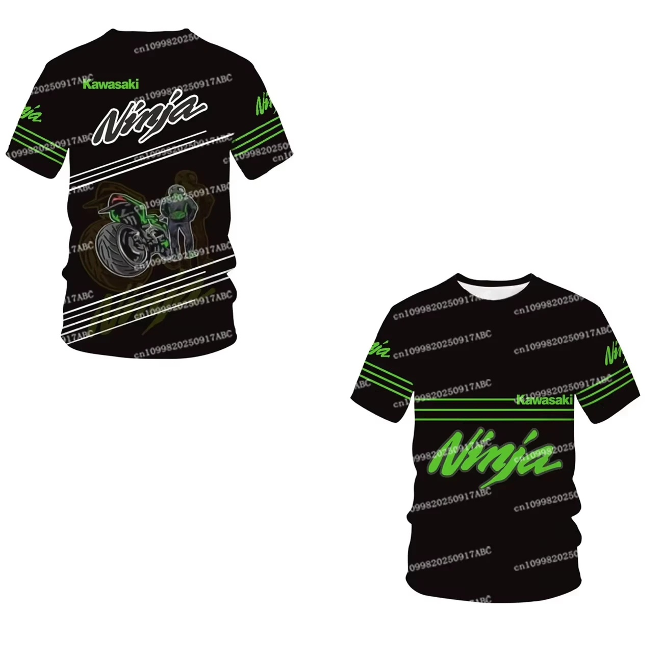 (كاواساكي) الصيف الرجال التي شيرت Y2K كاواساكي تي شيرت دراجة نارية ثلاثية الأبعاد طباعة رجالي قاطرة المنافسة دعوى الاطفال للجنسين سترة رياضية علوية