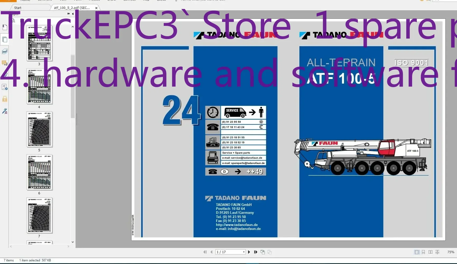 

TruckEPC3 Tadano Faun Mobile Crane Workshop & Part Catalog Руководство Полная модель DVD