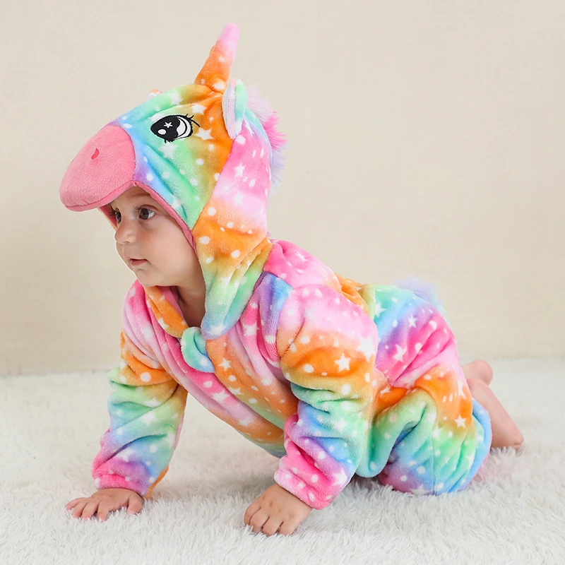 

Halloween Dinosaur Baby Winter Costume Christmas Rompers Clothes Cartoon Panda Jumpsuit Bodysuits Overall Unicorn For Girl Boy