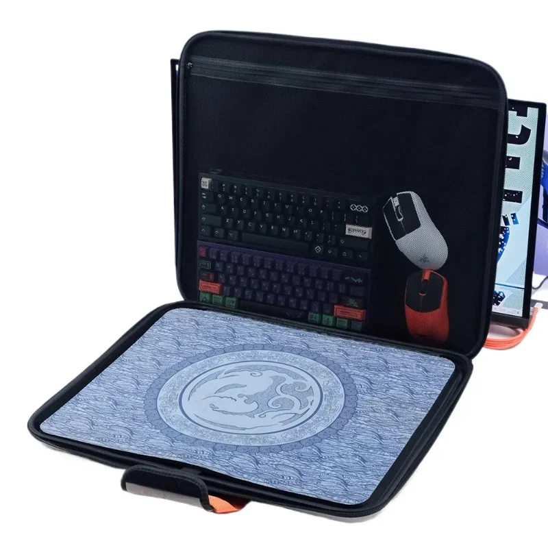 

Original oversized mouse pad + keyboard + mouse + foldable earphone storage bag FPS glass pad collection bag
