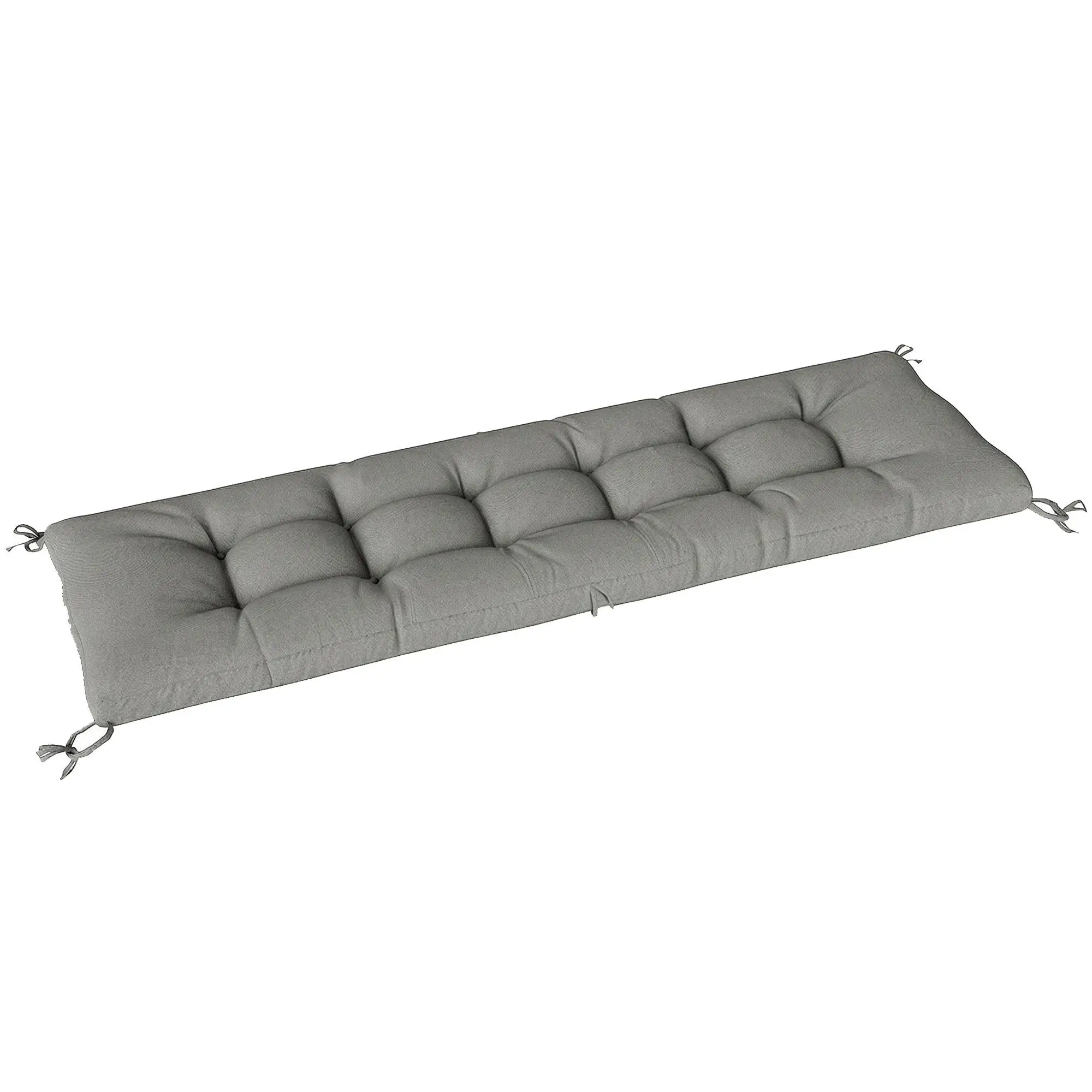 Coussin de siège d'extérieur 198x65x13cm pour Recumbent Grey, hydrofuge, protection UV50+, bande Velcro, rembourrage en mousse à mémoire de forme, terrasse
