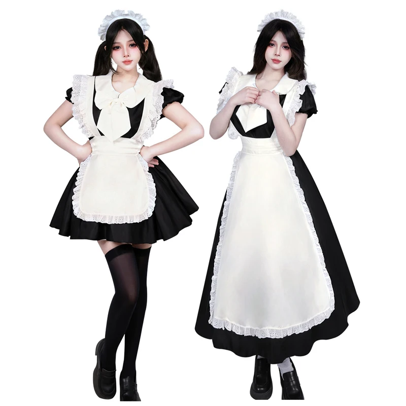 

Японское платье в стиле сладкой лолиты для женщин, с воротником-куклой, пышными рукавами, косплей, лоскутное, кавайное, эстетика Y2K, платье-роба, Vestidos
