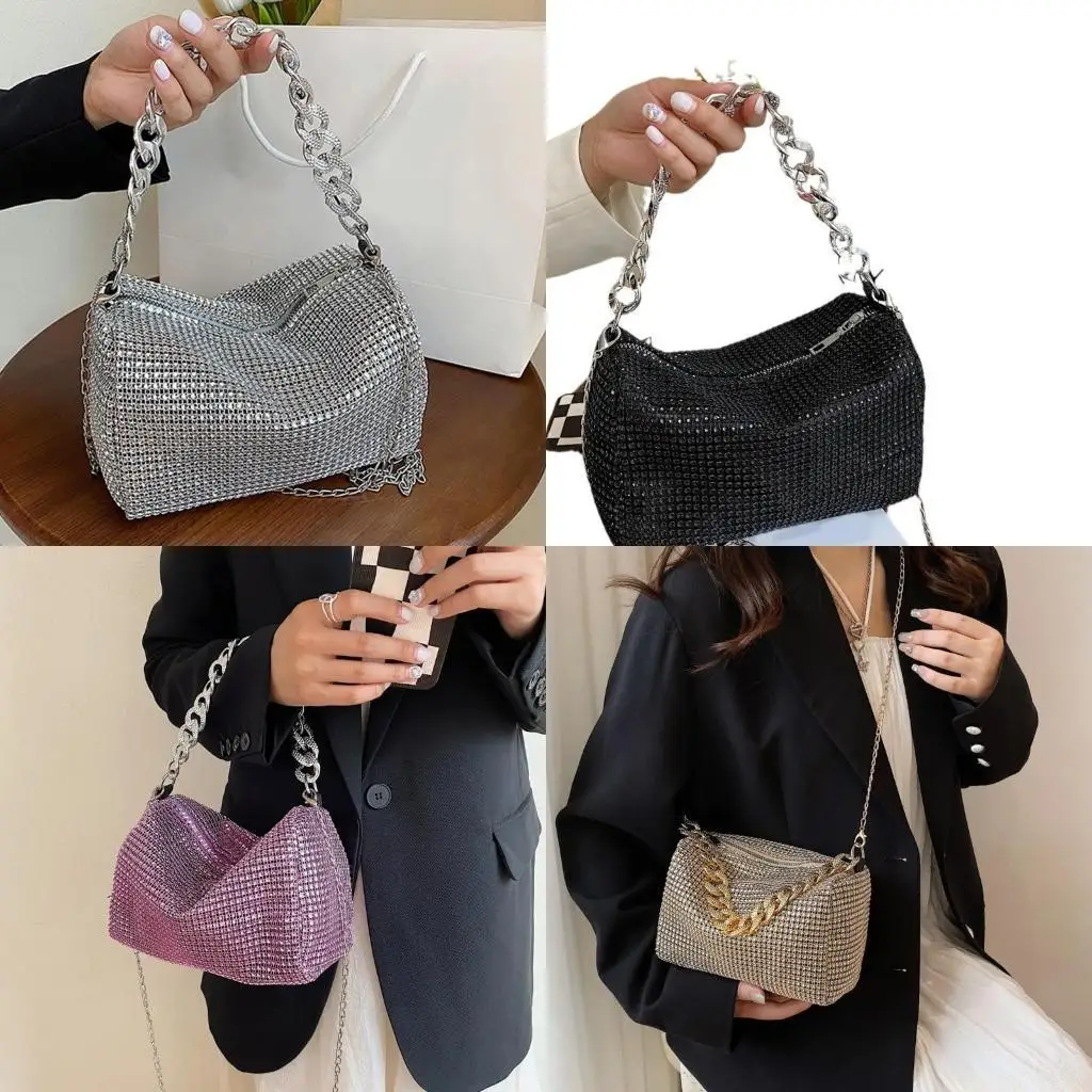 

X90D Eye Catching Evening Bag with Rhinestones Handbag for Weddings and Prom Event