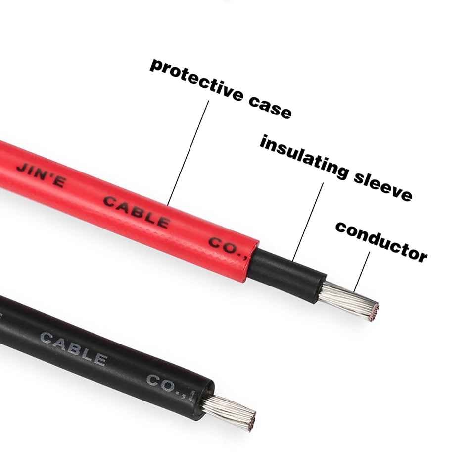 XIONGISOLAR Solar PV Cable Wire Black+Red 2.5/4/6mm2 with Male and Female Extension Cord US Plug 10/12/14 AWG Solar PV Wires