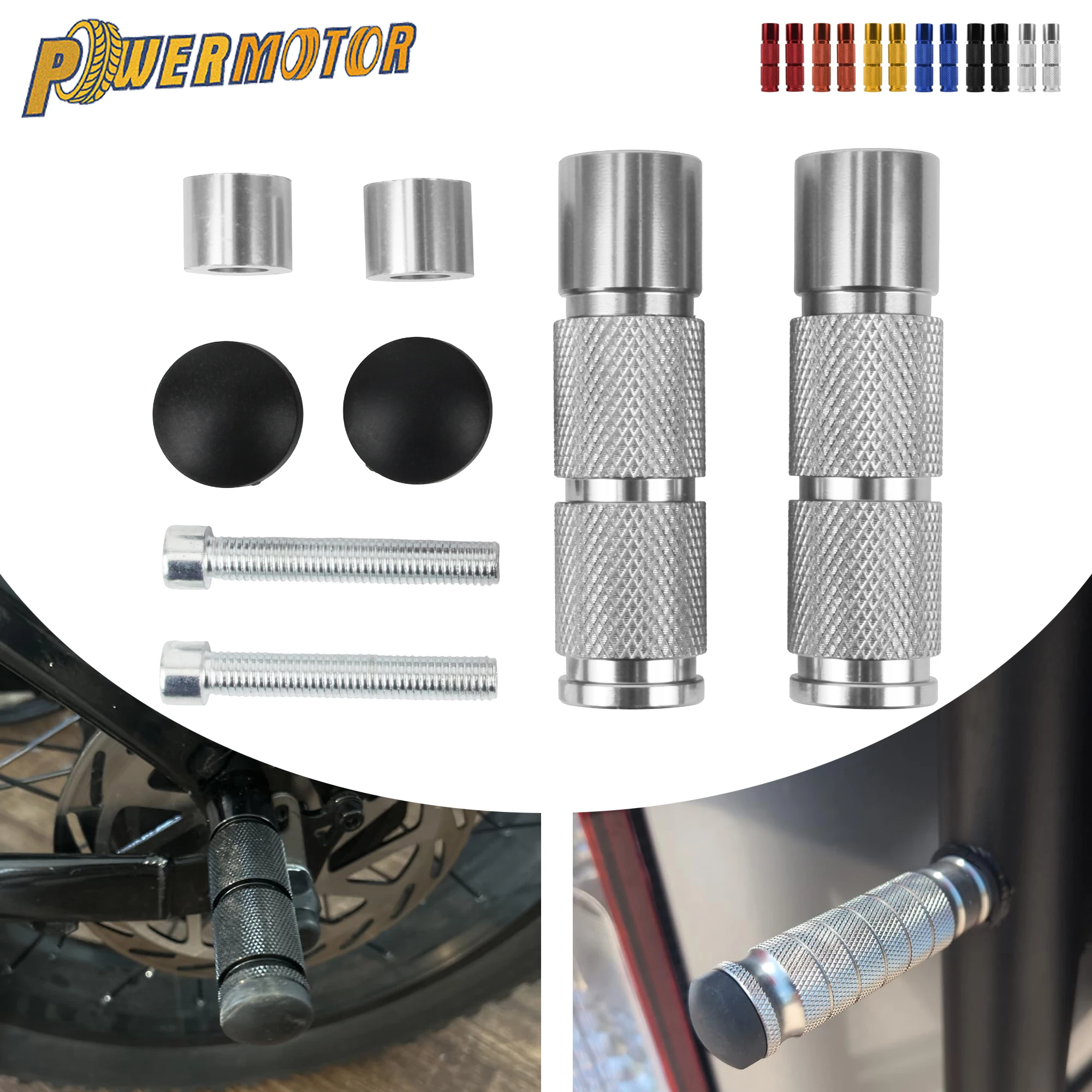 

M8 Motorcycle CNC Aluminum Footrests Foot Pegs Pedals For BMW Yamaha KTM Suzuki Honda ATV DirtBike Supermoto Modified Accessorie