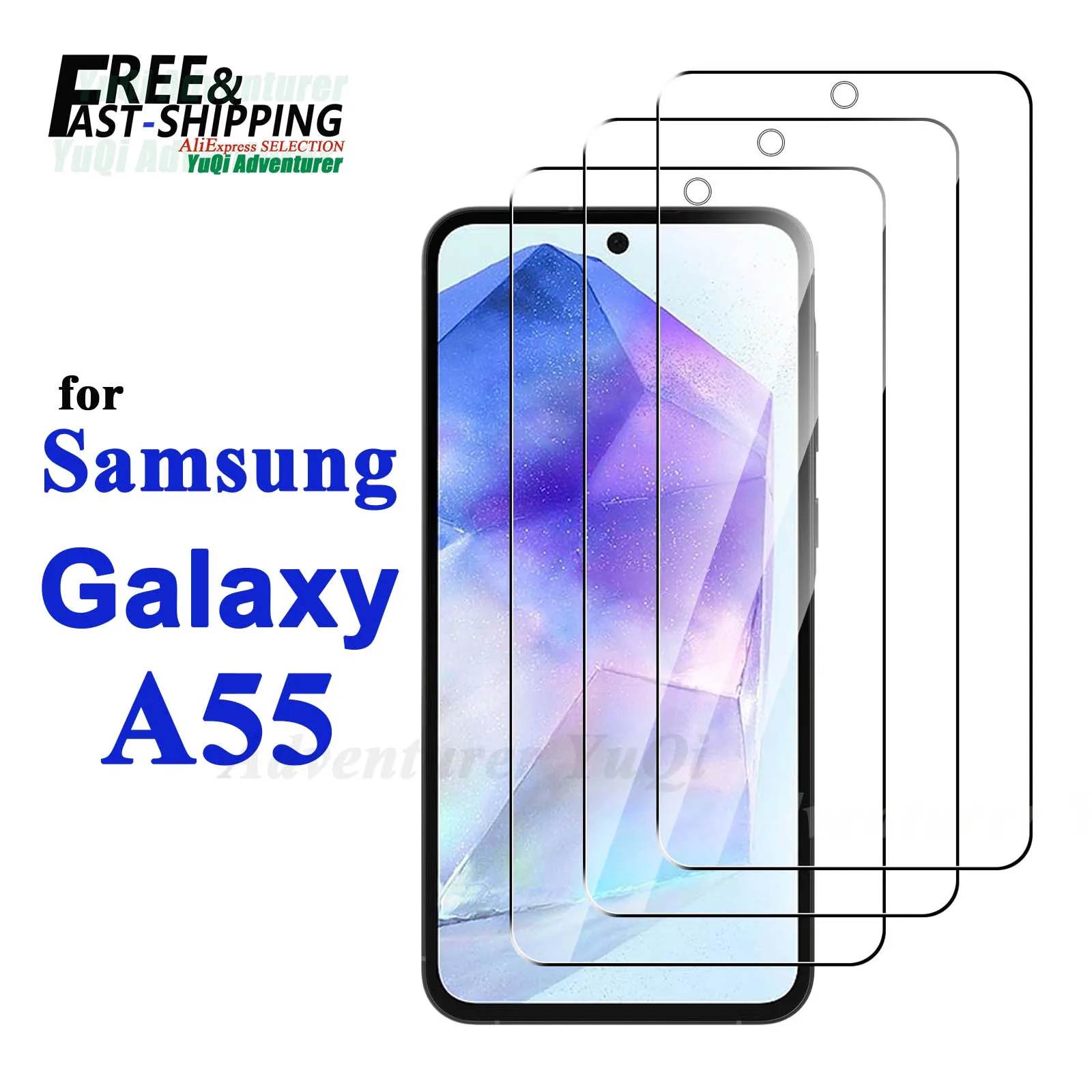 Screen Protector For Samsung Galaxy A55, Tempered Glass HD  Crystal 9H High Aluminum Anti Scratch Case Friendly Selection