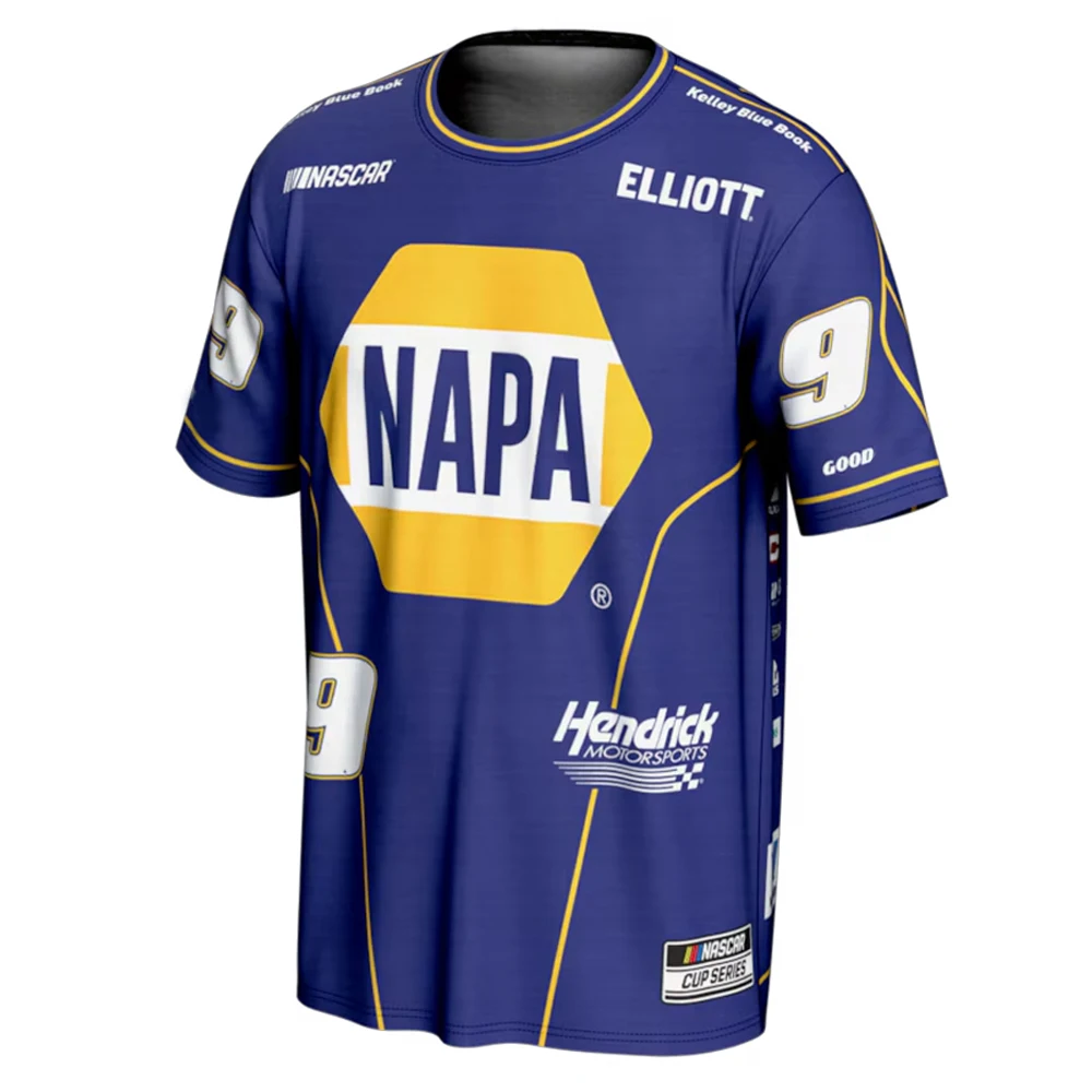 Chase Elliott # 9 UniFirst NASCAR Racing T-Shirt, Herren Damen Schnelltrocknend Atmungsaktiv Motorsport Fan Streetwear Tee – Detail 6
