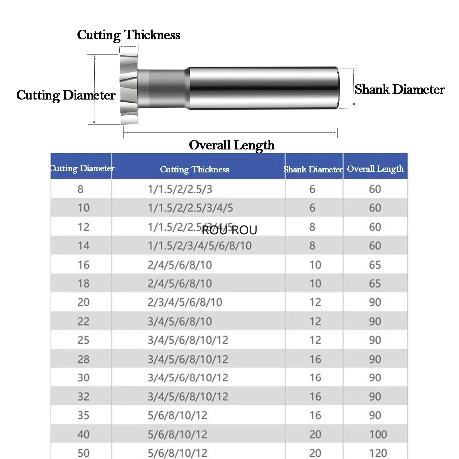 HRC55° 1/3pcs T Slot Milling Cutter HSS High Speed Steel CNC Machining Center Tool 4 Edge Welded Rough Insert