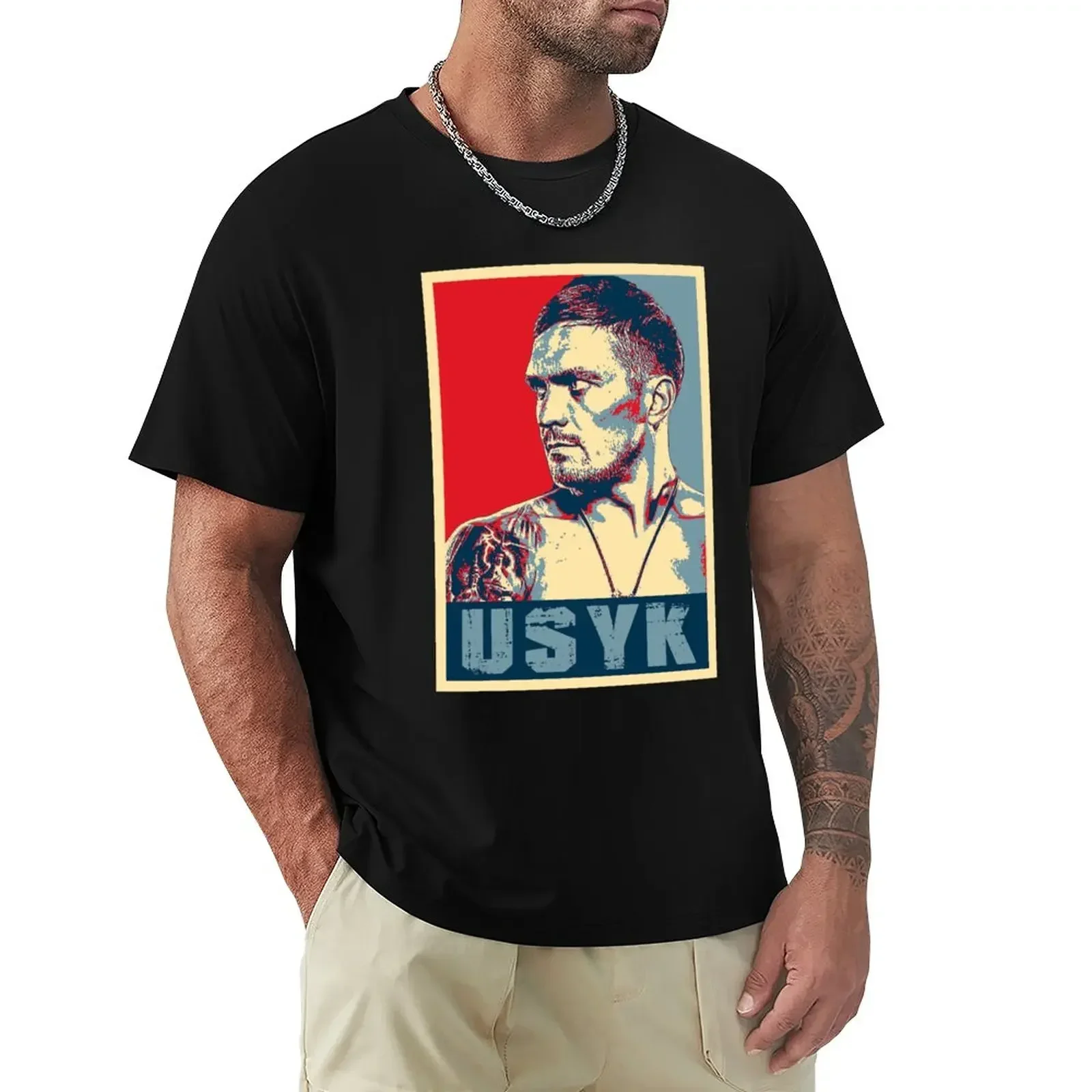 Oleksandr-T-shirt Usyk personnalisé pour homme, vêtement de manucure imprimé animal pour garçon