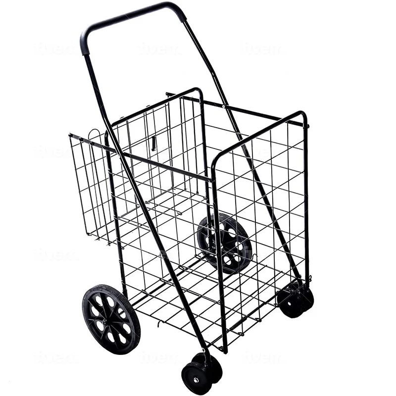 

Metal Folding Trolley Collapsible Foldable Utility Shopping Cart